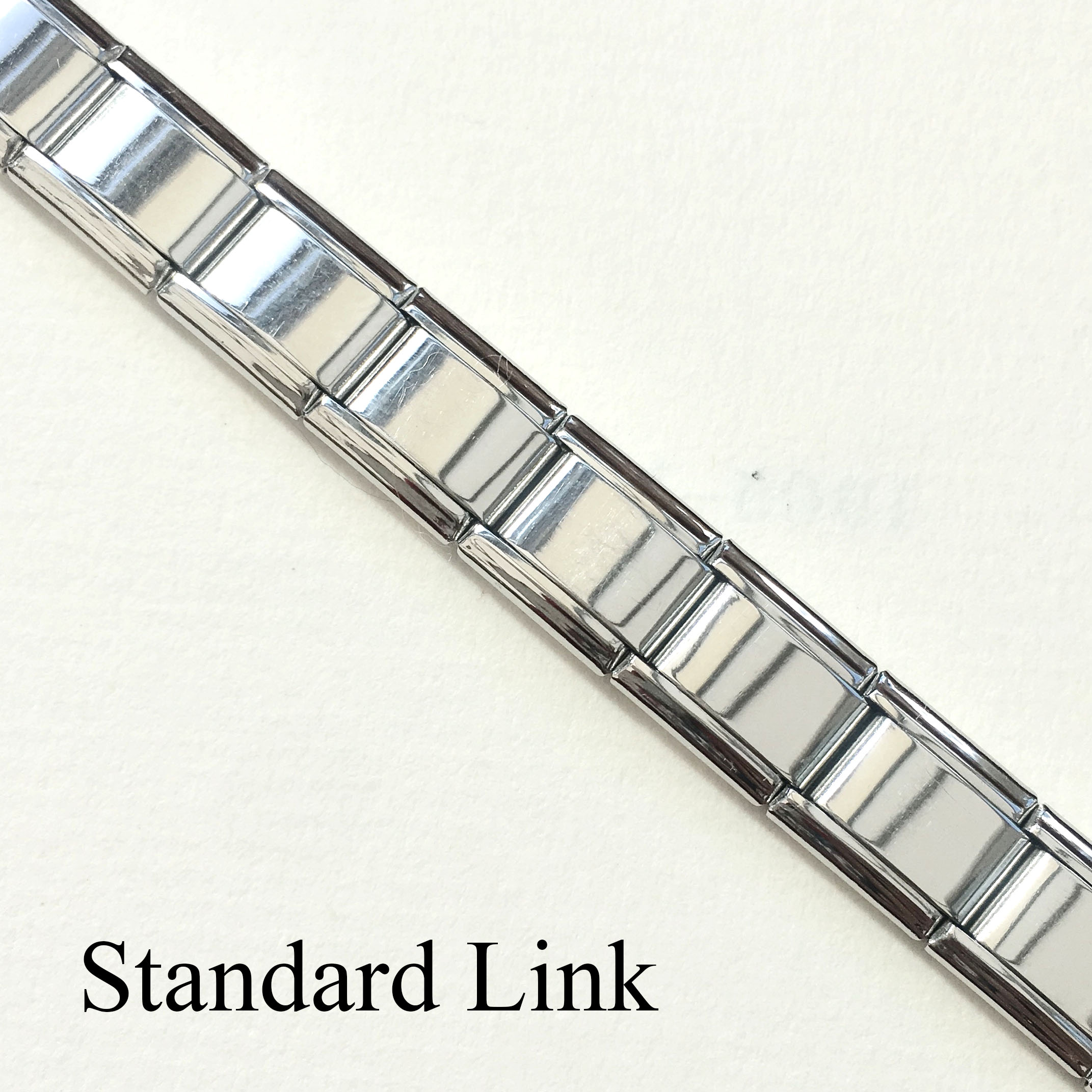 Italian Charm Bracelet Stainless Steel Silver Gold & Heart Links 9 mm  Modular
